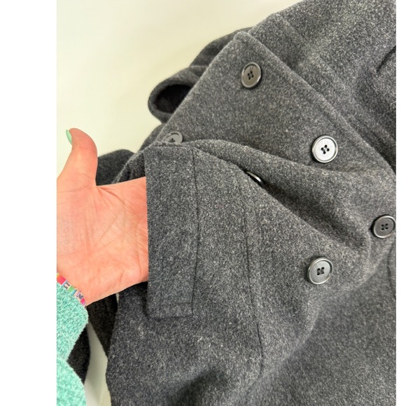 Marvin Richard's Pea Coat Womens Medium Wool Blend Belted Hooded Double Breasted - Picture 11 of 11